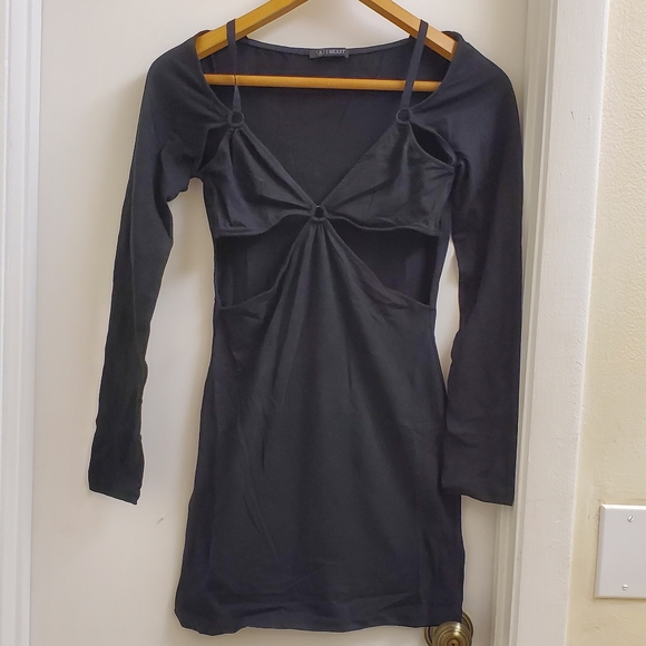 New Iheart Iron fist cut out bodycon black dress size small - Picture 2 of 9